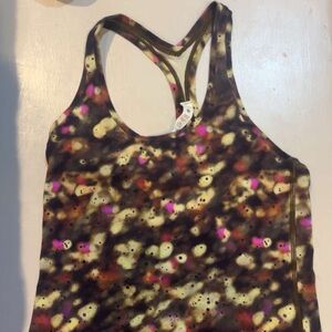 lululemon athletica Brown and Green Fitted Graphic Tank Top